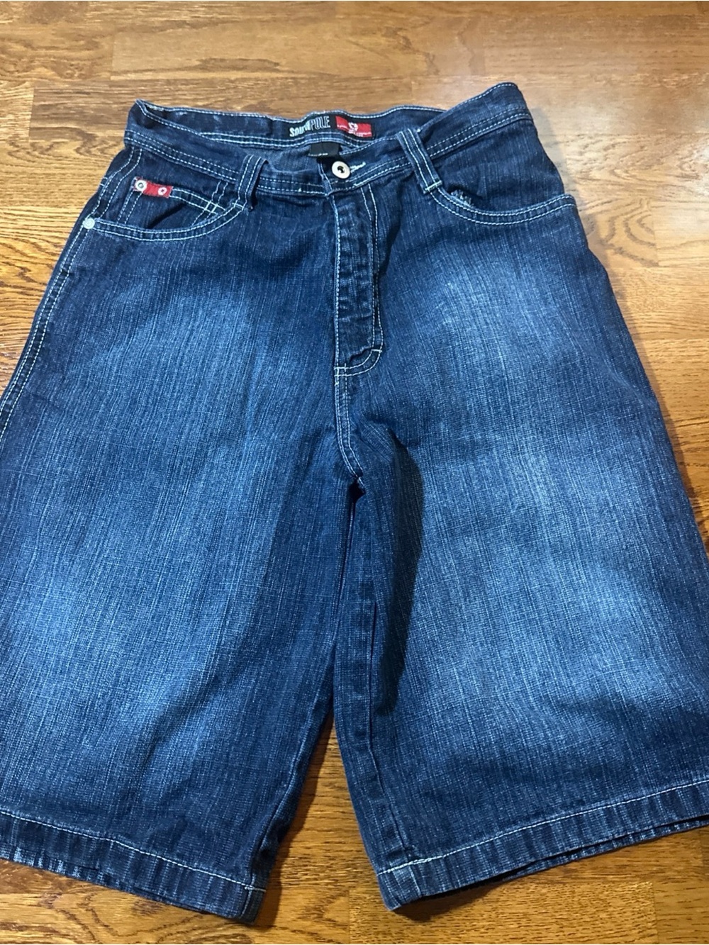 Southpole Kids Jean Shorts Boys Youth Size 16 Jorts Dark Blue Y2k South Pole